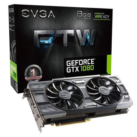 EVGA GeForce GTX 1080 FTW GAMING ACX 3.0, 8GB GDDR5X, RGB LED, 10CM FAN, 10 Power Phases, DX12 OSD Support (PXOC) GPU