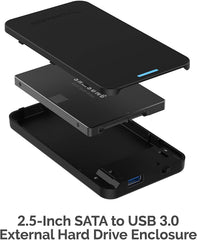 SABRENT 2.5-Inch SATA to USB 3.0 External Hard Drive Enclosure, Optimized for SSD, Support UASP SATA III