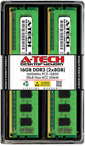 A-TECH 16GB RAM Kit (2x8GB) DDR3 PC3 12800 | ECC Unbuffered