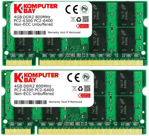 8GB (2 x 4GB) PC2-6400 DDR2-800