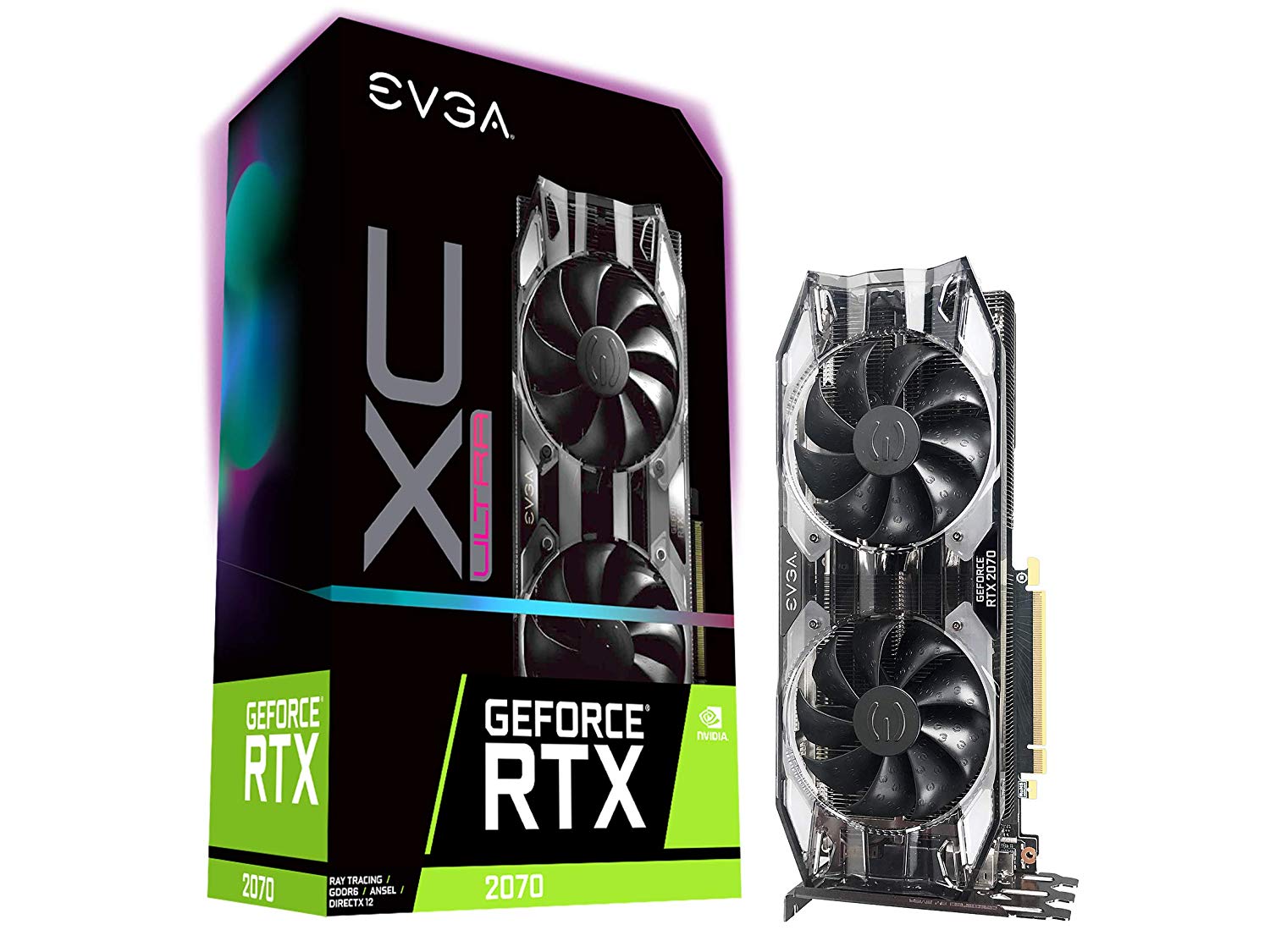 EVGA GeForce RTX 2070 XC Ultra Gaming, 8GB GDDR6, Dual HDB Fans & RGB LED Graphics Card