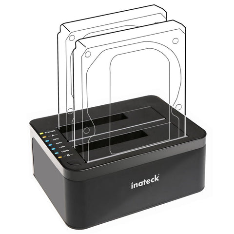 Inateck USB 3.0 to SATA Dual Two Bays External Hard Drives Docking Station